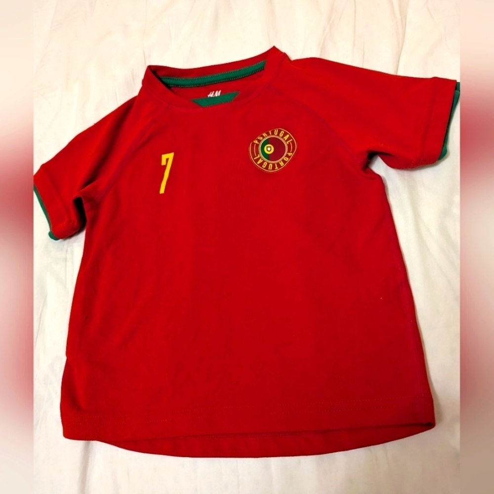 Portugal Soccer Shirt Red Quick Dry Kids Size 2-4 Years New Without Tags - Picture 2 of 10